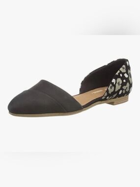 TOMS Womens Jutti D'Orsay Flats Grey Suede Cheetah Print Slip On Size 11W